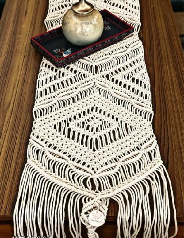  Unique  Cotton Table  Runner - Free Size, Cream, Cotton, Pack of1